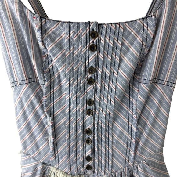 Anthropologie Pilcro Jenna Scoop Neck Drop-Waist Patchwork Dress Boho Size. 4 - Picture 7 of 10